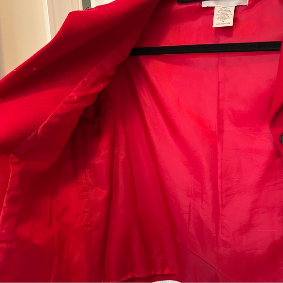 Vintage casual corner wool cashmere blend red cropped blazer jacket - Picture 8 of 13